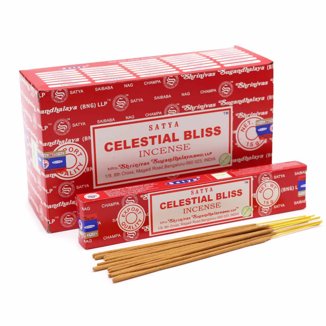 Bețișoare parfumate naturale, Satya Fericire Cerească, 15 g, aprox 15 bucăți