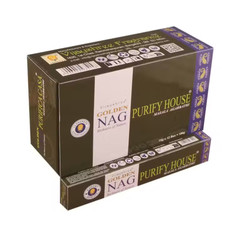 Bețișoare parfumate naturale, Golden Nag Purifică Casa, 15 g, aprox 15 bucăți