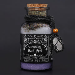 Amestec sare de baie Ancient Witch pentru Curățare Energetică, cu Cristal de Stâncă, 490 g