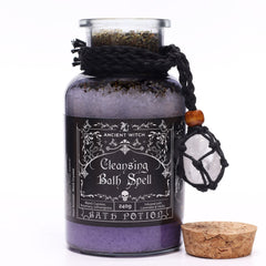 Amestec sare de baie Ancient Witch pentru Curățare Energetică, cu Cristal de Stâncă, 490 g