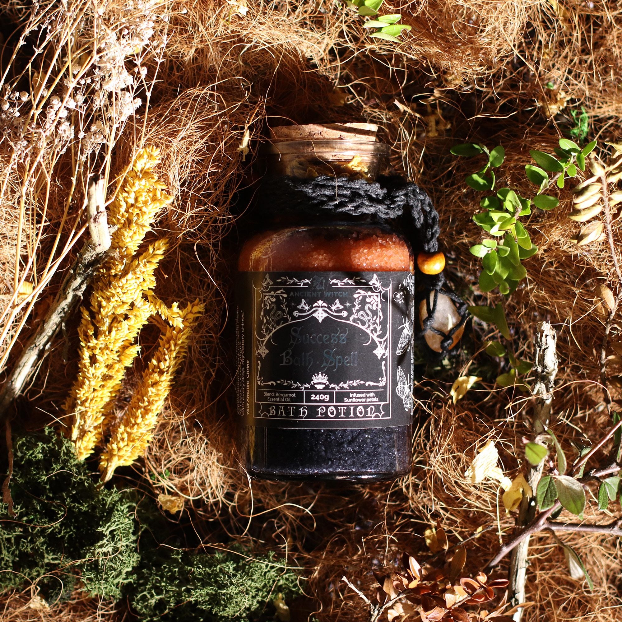 Amestec sare de baie Ancient Witch pentru succes, cu Citrin, 490g greutate totală