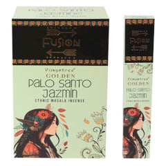Bețișoare parfumate Golden Palo Santo & Iasomie pentru purificare, armonie și stare de bine