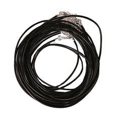 Șnur din piele neagră cu închizătoare lobster, 45 cm, pentru pandantive și bijuterii