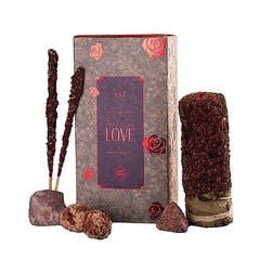 Sagrada Madre Set Cadou Aromatic cu Trandafir, Tămâie și Cuarț Roz pentru Iubire