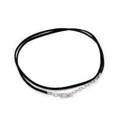 Șnur tip piele întoarsă cu închidere lobster, 2,5 mm × 55 cm, pentru pandantive și bijuterii