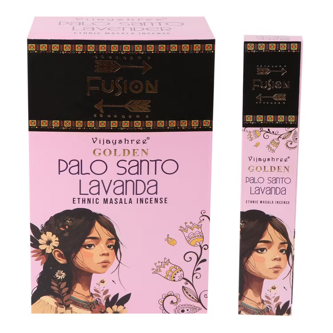Bețișoare parfumate Golden Palo Santo și Lavandă pentru relaxare și somn odihnitor