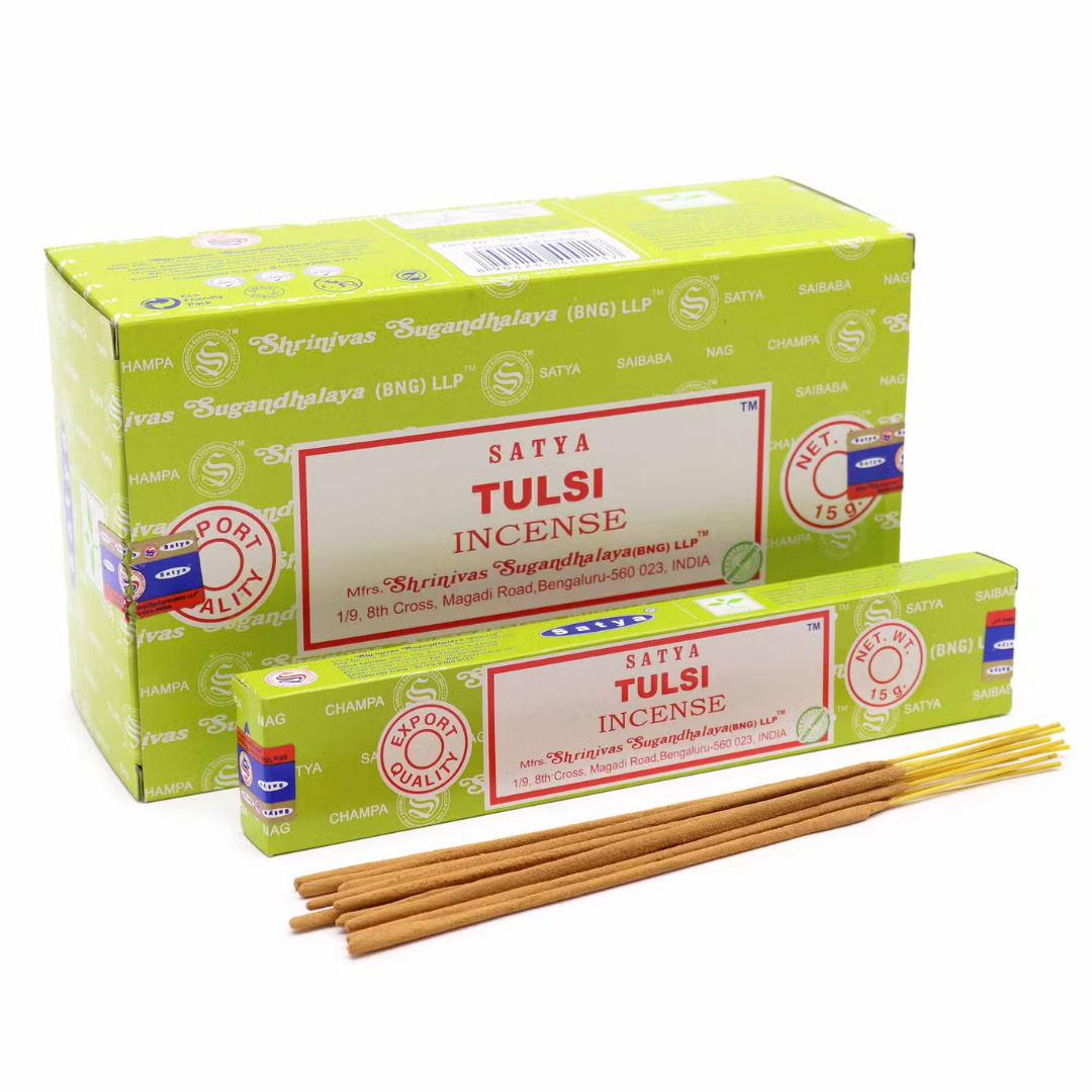 Bețișoare parfumate naturale, Satya Tulsi, 15 g, aprox 15 bucăți