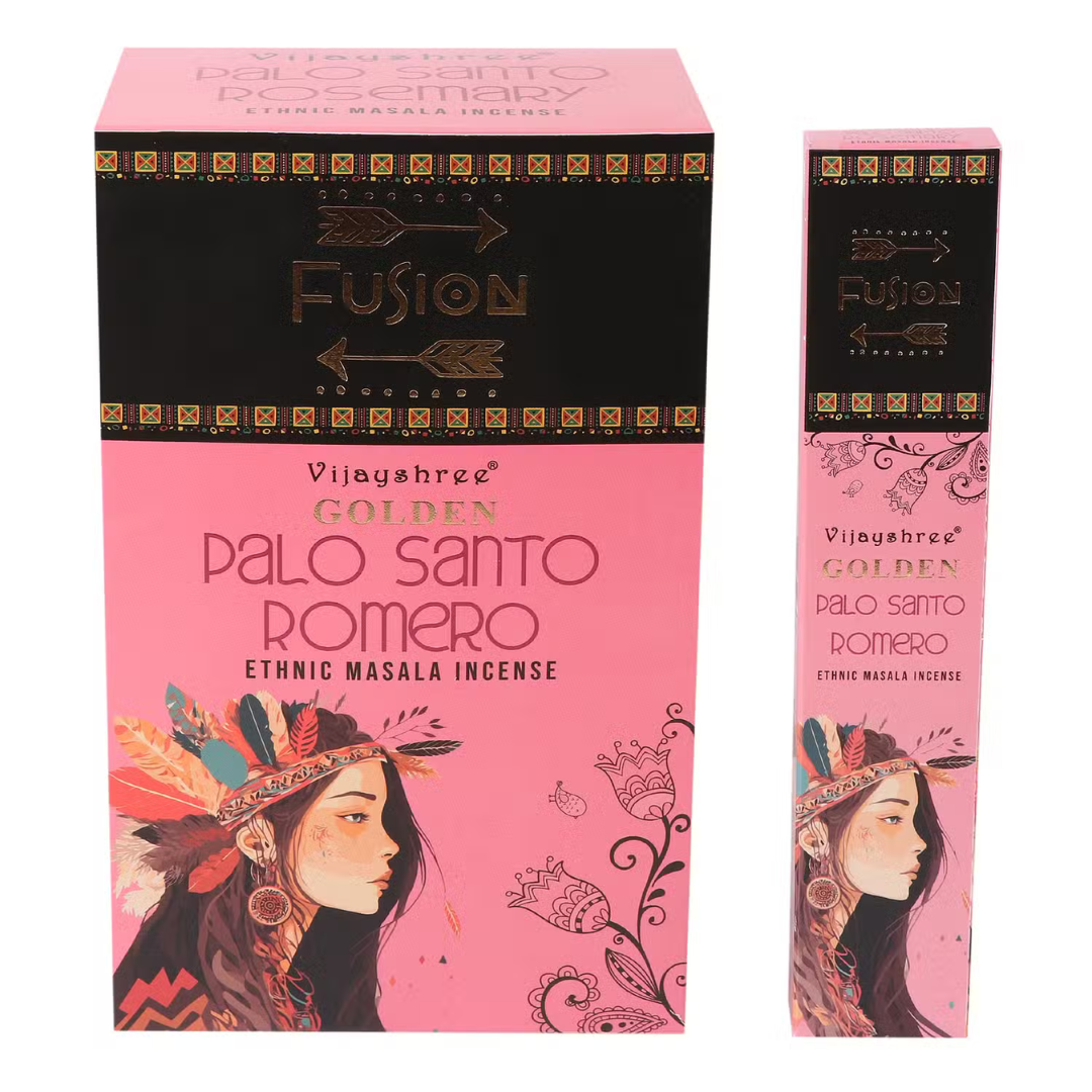 Bețișoare parfumate Golden Palo Santo & Rozmarin pentru claritate și energie