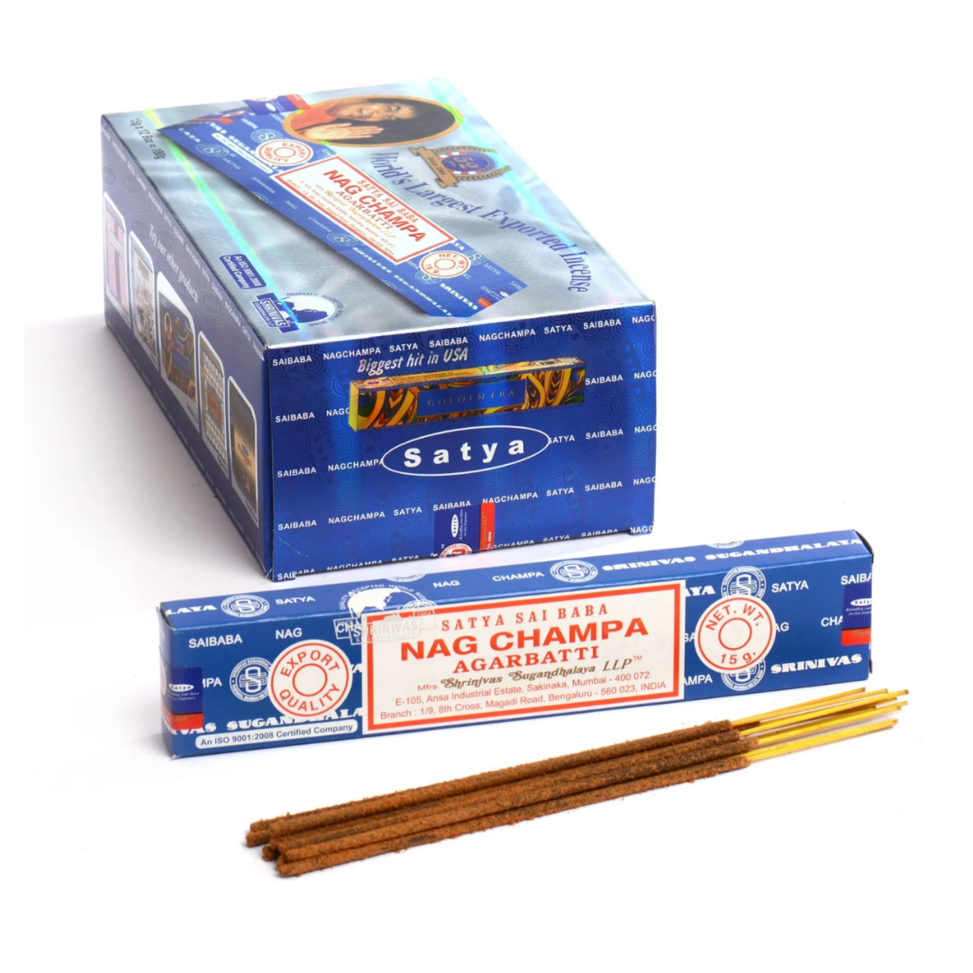 Bețișoare parfumate naturale, Satya Nag Champa, 15 g, aprox 15 bucăți