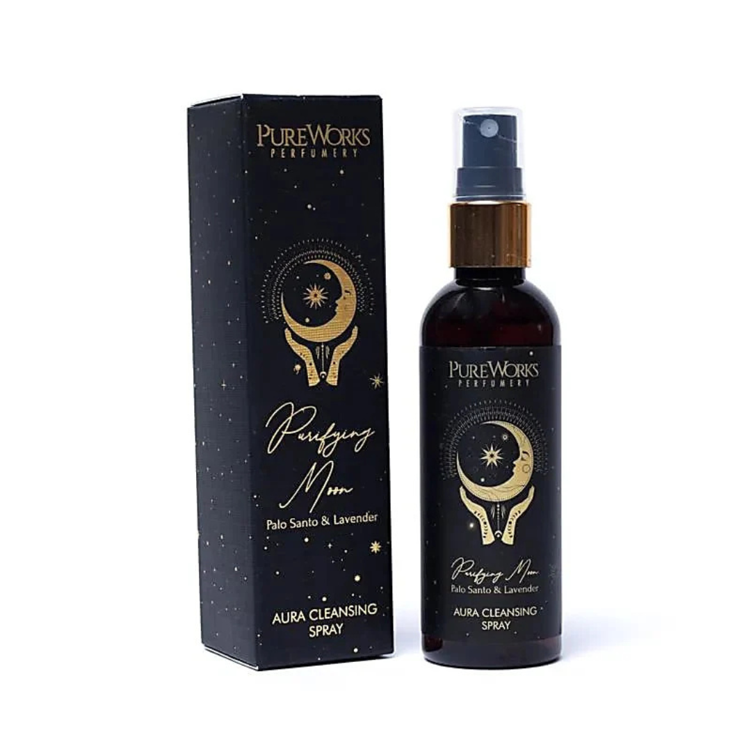 Spray de Cameră "Purifying Moon" cu Palo Santo și Lavandă, pentru ritualuri de Lună Nouă și Lună Plină (100 ml)
