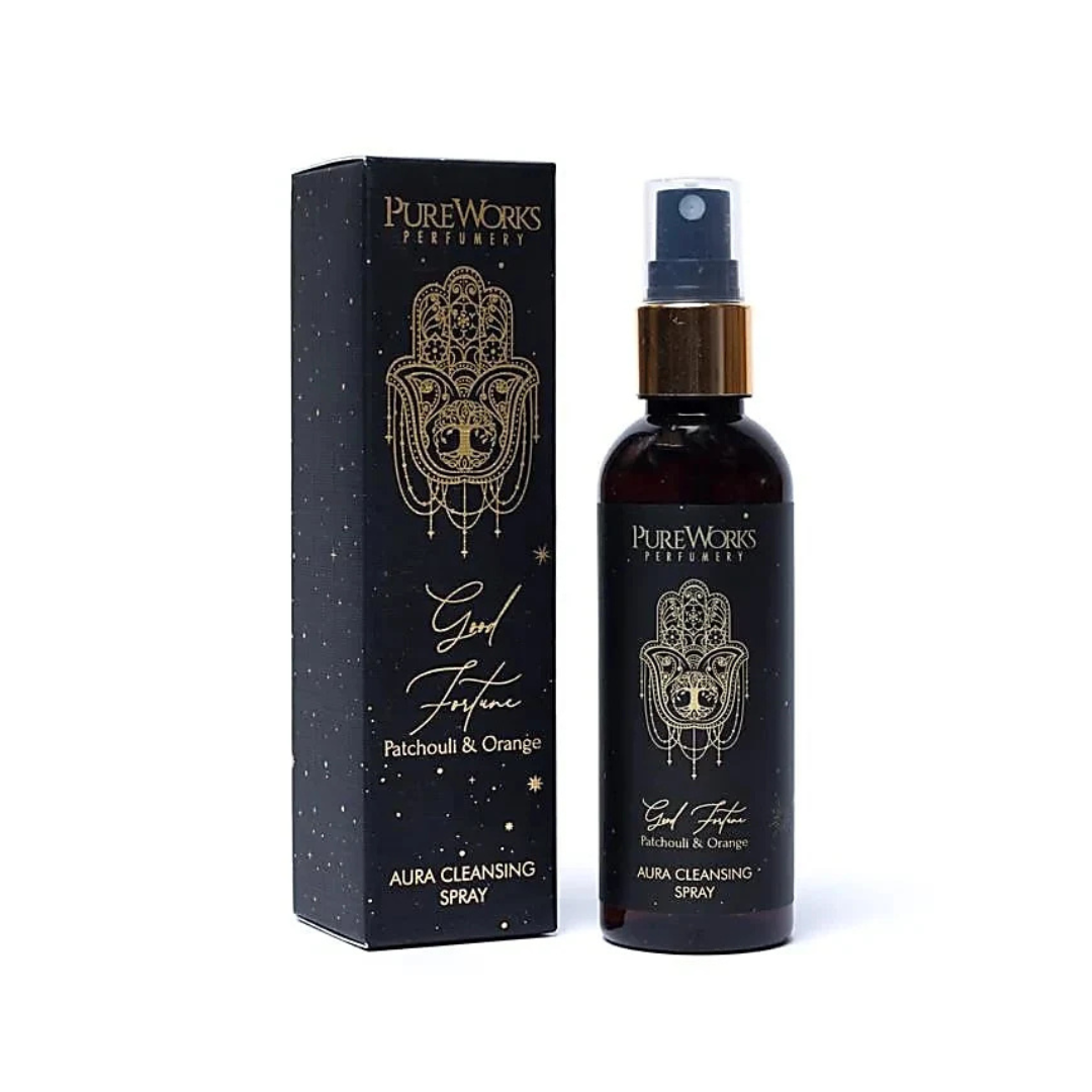 Spray de cameră Good Fortune cu paciuli și portocală, 100 ml, pentru parfumarea spațiului și ritualuri de prosperitate