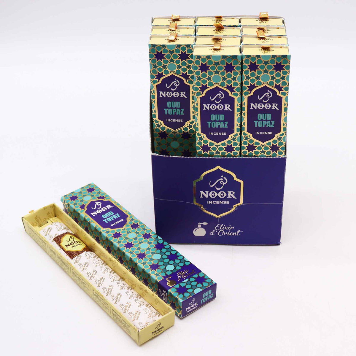 Bețișoare parfumate naturale, Noor-Oud Topaz, aprox 15 bucăți