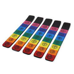 Suport din lemn de mango pentru bețișoare parfumate - design 7 chakre